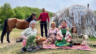 Daily Nomadic Life in the Mountains of Northern Iran | Milking Cows & Cooking in the Tent