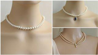 Stylish pearl necklace designs |DIY necklace