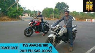 Tvs Apache RTR 180 Vs 2017 Pulsar 200Ns [ Drag race]