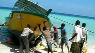 Asdu Sun Island  - diving dhoni launching.MP4