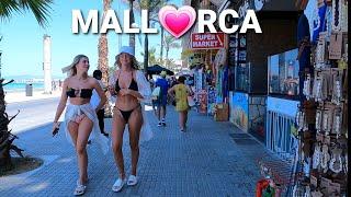 4KPlaya de Palma S'Arenal  Mallorca July️33°C| Beach walk |Spain 2022| Walking tour Ballermann