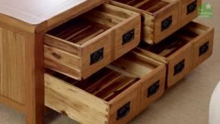 Rustic Oak 4 Drawer Storage Coffee Table