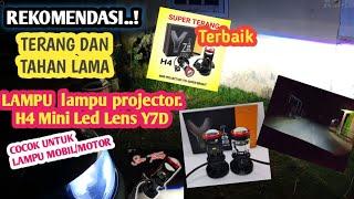 Rekomendasi! Lampu Mobil/Motor Led Mini Projector H4 Y7D Terbaik Terang | Mini projie Y7D Y8D Y6D Y9