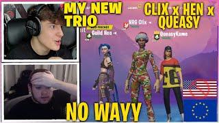 CLIX Invites GUILD HEN & QUEASY To Play West TRIO CUP Then Goes FULL TROLL/SUS Mode (Fortnite Funny)