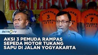 Aksi 3 Pemuda Rampas Sepeda Motor Tukang Sapu di Jalan Yogyakarta