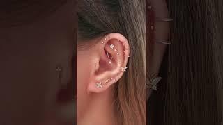 Pretty Ear Piercing Ideas for Women Cartilage Helix Earring Studs