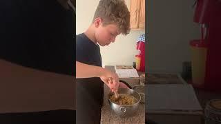 Thirteen-year old bakes baklava in Yiddish