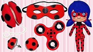 5 DIYS of Miraculous Ladybug (Mask, Yo-yo, Fidget Spinner, Earrings, Doll)
