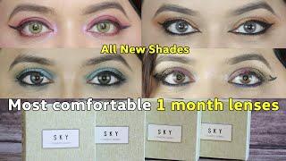 Sky cosmetic Lenses New shades | 1 month lenses | Lenses try on | Beauty edit by Amy