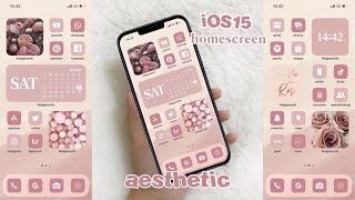 iOS15 home screen customization ~ Aesthetic Pink Rose