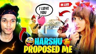 My Boyfriend Proposed Me On Live Stream  || PN HARSH Proposed  PN ROSE  - Garena Free Fire