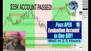 Pass Apex 25K evaluation account in less than 1 Day. This is how I did it! #futures #daytrading