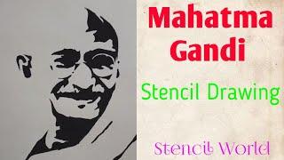 Stencil Drawing of Mahatma Gandhi |face drawing|tutorial