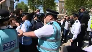 Protesters chant 'racist scum' at EDL march
