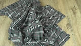 Plaid Check Poly Viscose Suiting Dress Fabric