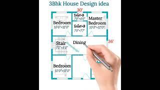 30'×36' 3Bhk House Plan|| Living & Dining Room|| rfhomedesign|| #3Bhk Plan #viralvideo #shortvideo