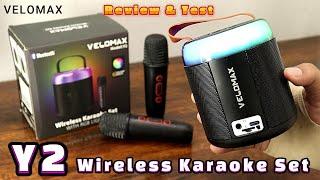 Wireless Bluetooth Speaker Karaoke Y2 Mic | VELOMAX | Speaker | USB | RGB Lights | Mike for Singing