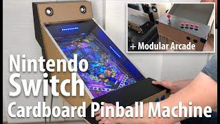 DIY Cardboard Nintendo Switch Pinball cabinet - detailed close-up and explanation