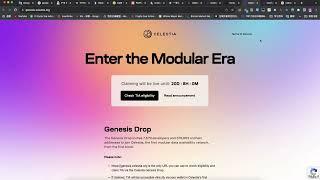 巨额融资的模块化区块链项目celestia发空投，豪华猪脚饭，领取教程和币价预测