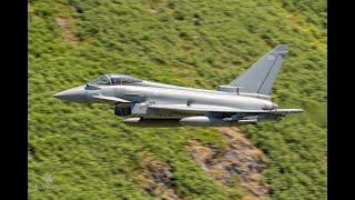 Eurofighter Typhoons flying low level through the Lake District