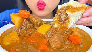 ASMR BEEF STEW WITH BUTTERED POTATO BREAD | EATING SOUNDS | MUKBANG | ASMR PHAN