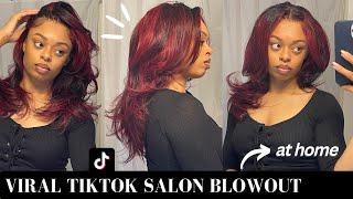 VIRAL TIKTOK AT HOME SALON BLOWOUT ft. Arabella Hair | AriannaLYF