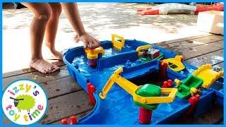 AQUAPLAY MEGA BRIDGE! Fun Family Outdoors Pretend Play with WATER!