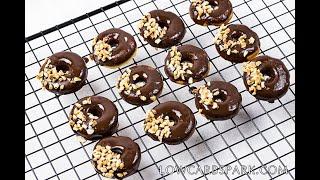 Bite-Size Keto Low Carb Chocolate Glazed Donuts -1g Carb Each LowCarbSpark.com