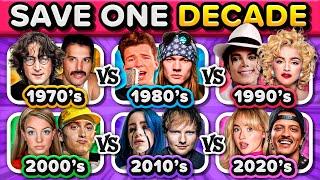 Save One Song: 6 Songs Per Decade  TOP Songs of the Decades  | Music Quiz