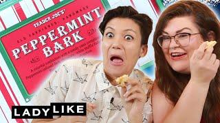 Kristin and Jen Try Every Trader Joe's Holiday Dessert • Ladylike