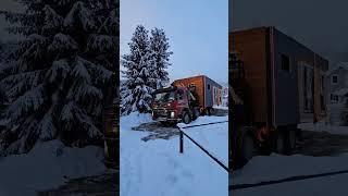 Транспортировка и установка модульного дома и бани от Альфа Строй #строительство #модульныедома