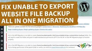 How to Fix Unable to Create & Export WordPress Backup File All in One WP Migration Permission Issue