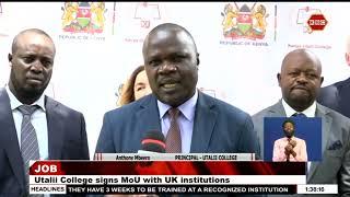 Students from Utalii College will now have an opportunity to work in the UK under a new MOU