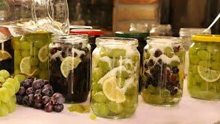 Grapes in a jar recipe.  This will brighten your winter days. Winter compote without preservatives.