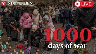 Live: Ukrainians light 1,000 candles to mark 1,000 days since Russia's invasion