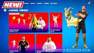 NEW Lionel Messi Skins BUNDLE & EMOTES Item Shop Fortnite! (Streetwear Spark Messi & GOAT Emote)