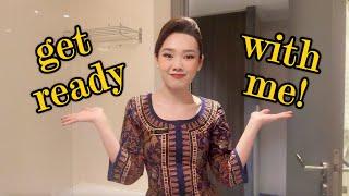 GET READY WITH ME ️  Singapore Airlines Cabin Crew (make up, french twist, grwm)
