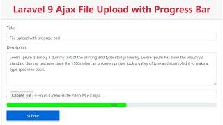 Laravel 9 Ajax File Upload with Progress Bar