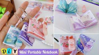 How to make mini portable notebook keychain at home _ DIY mini portable notebook