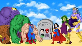 Rescue Team Baby Hulk, SUPERMAN, THANOS : Returning from the Dead SECRET - SUPER HEROES MOVIE