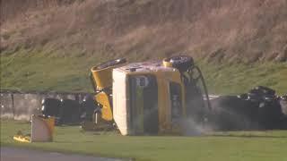 British Truck Racing Championship 2020. Thruxton Race Circuit. Huge Crashes