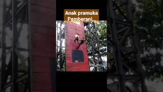 Bocil Pramuka berlatih dengan bapak TNI #rappeling