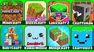 Сборка игр Minecraft: Bloxx Craft, KawaiiWorld, Lokicraft 2, TheCrafters13, MergeCrafter, Craftsman