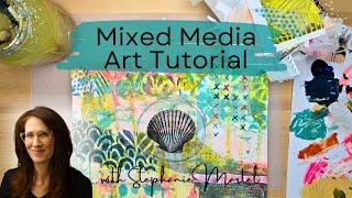 Mixed Media Art Collage Tutorial: Summer Shell