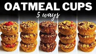 BAKED OATMEAL CUPS » 5 Flavours for Easy Healthy Breakfast or Snack | Recipes for Oven or Air Fryer