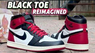 UPCOMING! Jordan 1 Black Toe Reimagjned!  Quality check review & on foot!