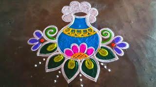 thai pongal2024rangoli/beautiful rangolisankaranthi chukklamuggulu/colourrangoli/gokulramyakolangal