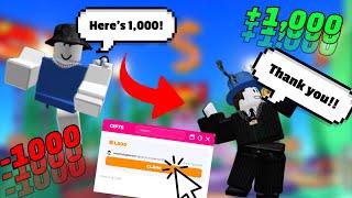 Re-play of me getting donated 1k robux by @veryluckyperson99