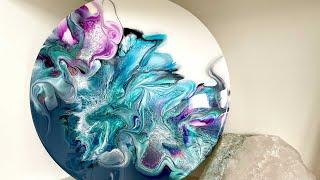 #96 Split Pillow, Multi Bloom! Gorgeous composition! Fluid art/pour painting