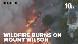 Eaton fire burns on Mount Wilson in Southern California